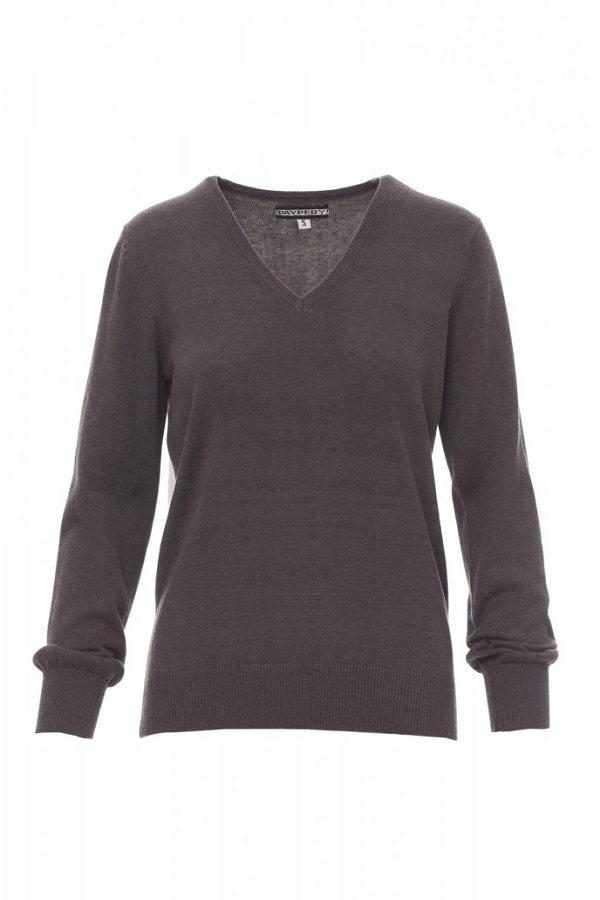 Maglia business Lady collo a V grigio scuro