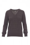 Maglia business Lady collo a V grigio scuro