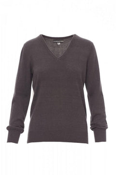 Maglia business Lady collo a V grigio scuro