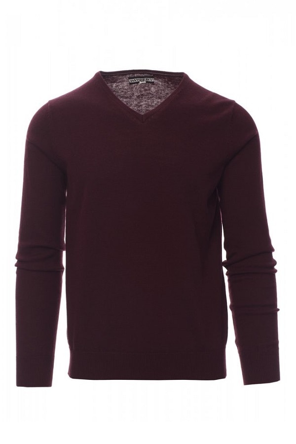 Maglia business uomo collo a V bordeaux