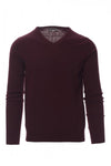 Maglia business uomo collo a V bordeaux