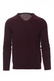 Maglia business uomo collo a V bordeaux