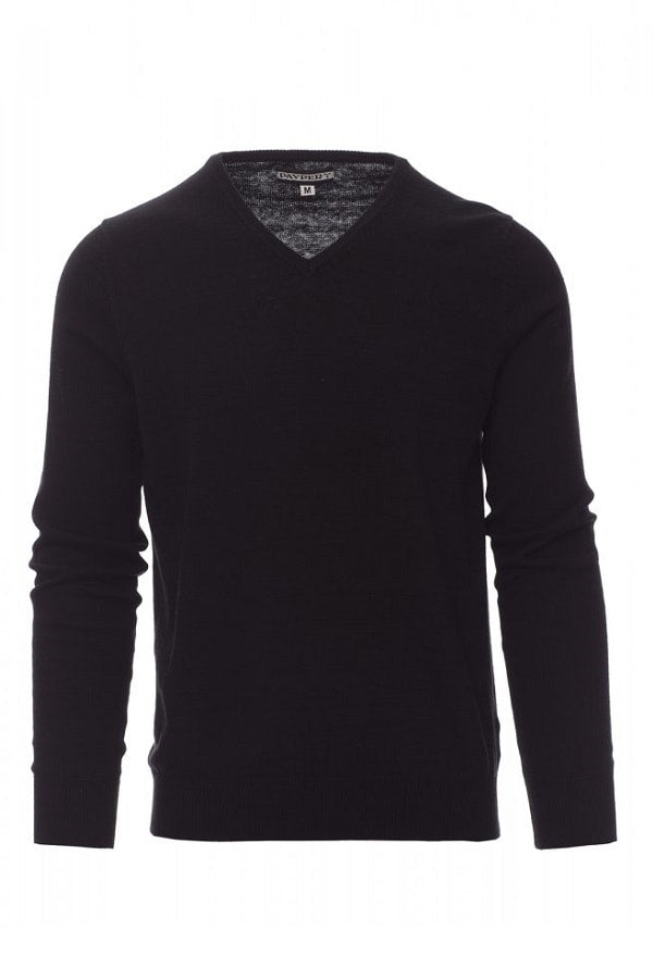 Maglia business uomo collo a V nera