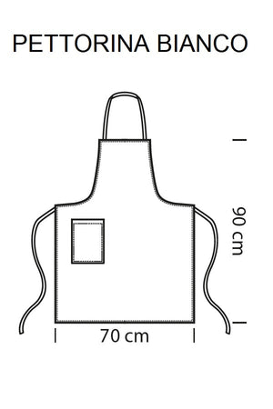 Grembiule Pettorina Bianco in Cotone
