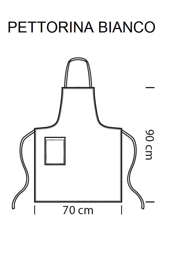 Grembiule Pettorina Bianco in Cotone
