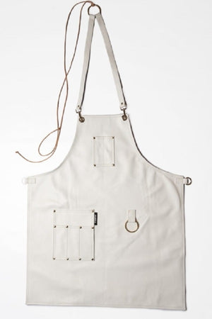 Grembiule in pelle bianco perla Ice