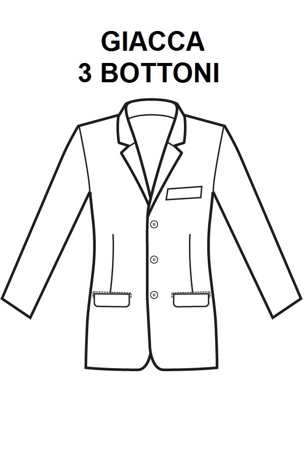 Giacca Uomo 3 Bottoni Nera disegno