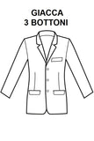 Giacca misto Lana Stretch 3 Bottoni Foderata Blu disegno