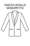 Giacca Scialle monopetto Bianca disegno