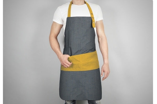 Grembiule Kraft Denim jeans senape