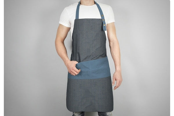 Grembiule Kraft Denim jeans bluette