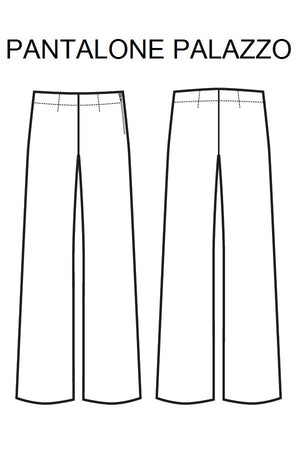 Pantalone Palazzo Super Stretch Nero disegno