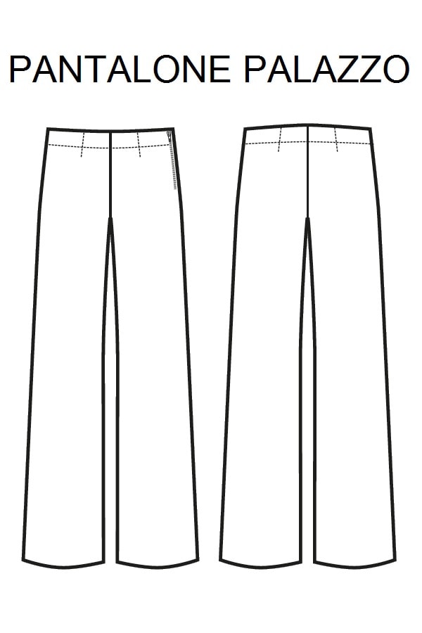 Pantalone Palazzo Super Stretch Nero disegno