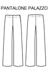 Pantalone Palazzo Super Stretch Nero disegno