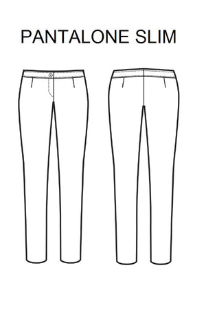 Pantalone Slim Bianco disegno