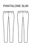 Pantalone Slim Bianco disegno