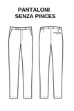 Pantalone senza pinces misto Lana stretch Blu disegno