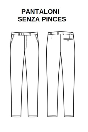 Pantalone senza pinces misto Lana stretch Antracite disegno