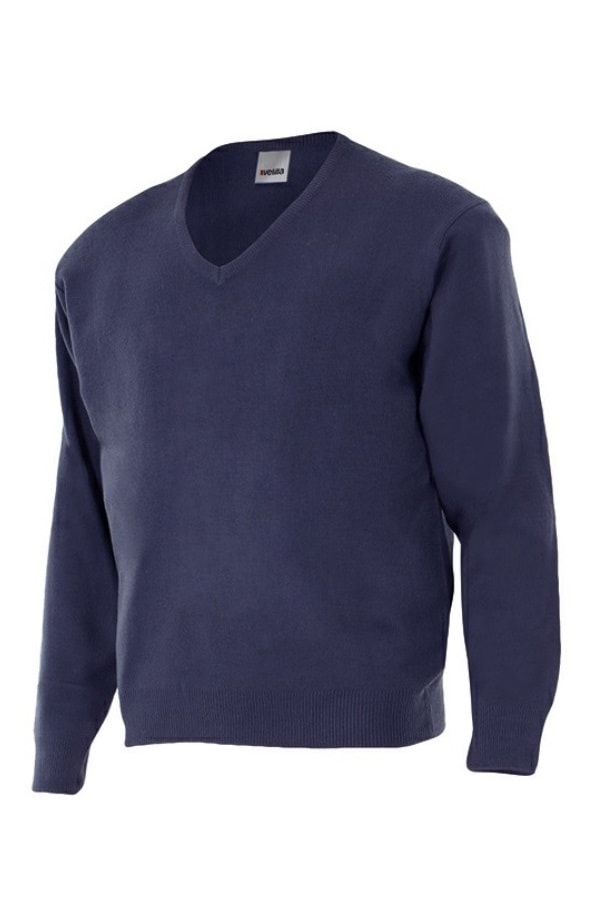 Maglione unisex collo a V grigio