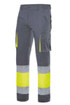 Pantaloni alta visibilità Stretch grigio giallo