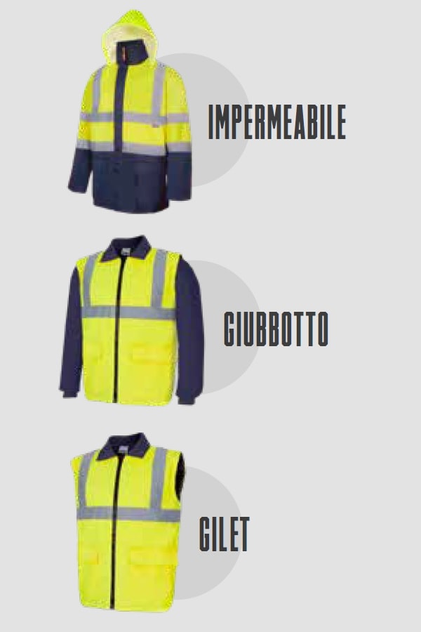 Parka 4 in 1 bicolore ad alta visibilità dettaglio