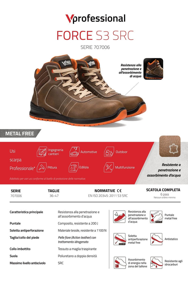 Stivale S3 SRC Metal Free Force