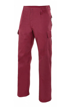 Pantaloni multitasche in polycotone Bordeaux