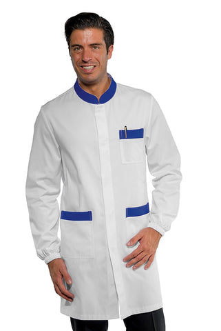Camice Dover bianco e blu polycotone - ITALIADIVISE