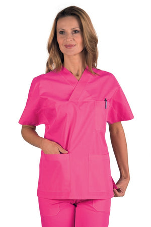 Casacca Unisex Collo V Polycotone Fuxia