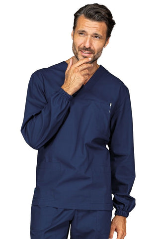 Casacca Unisex Collo a V a maniche lunghe Blu