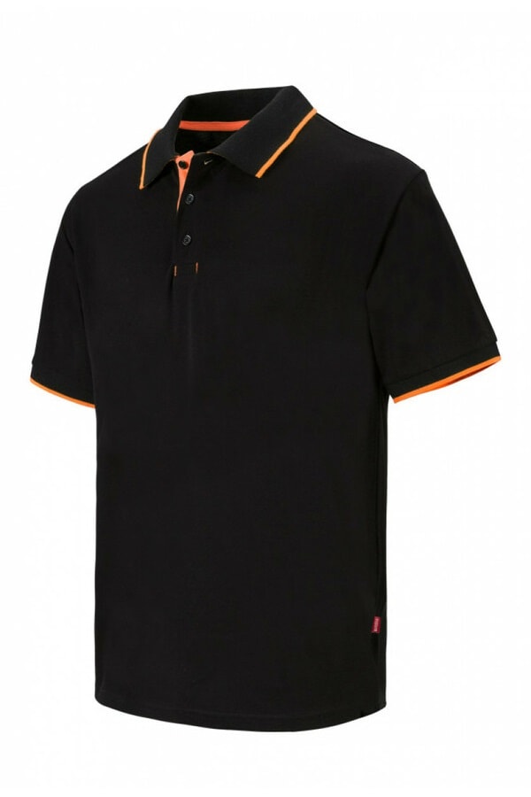 Polo da lavoro bicolore nera arancio