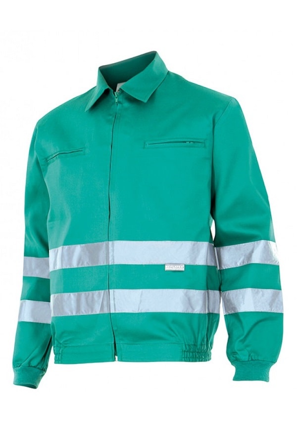 Giubbotto con bande rifrangenti verde