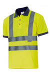 Polo bicolor alta visibilità Polyestere Gialla