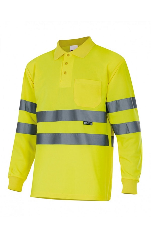 Polo alta visibilità Polyestere Maniche Lunghe