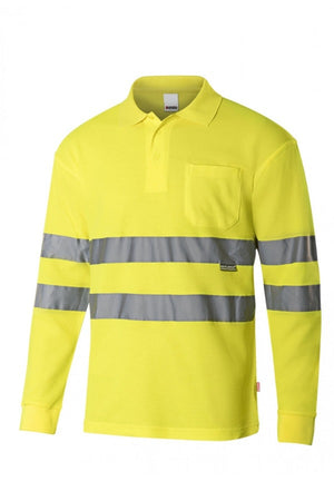 Polo alta visibilità Cotone ML Gialla