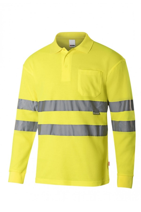 Polo alta visibilità Cotone ML Gialla