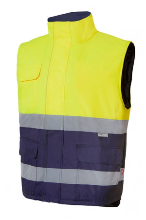 Gilet trapuntato alta visiblità giallo blu