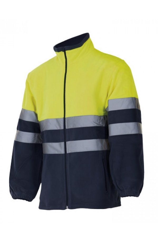 Giacca pile alta visibilità bicolor Zip Intera