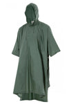 Poncho antipioggia con cappuccio verde