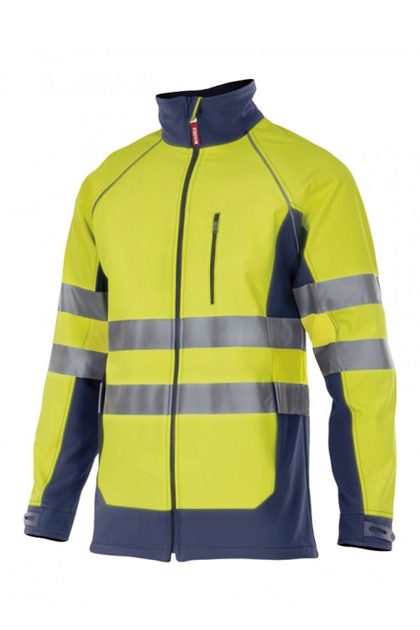 Giacca soft shell bicolore ad alta visibilità