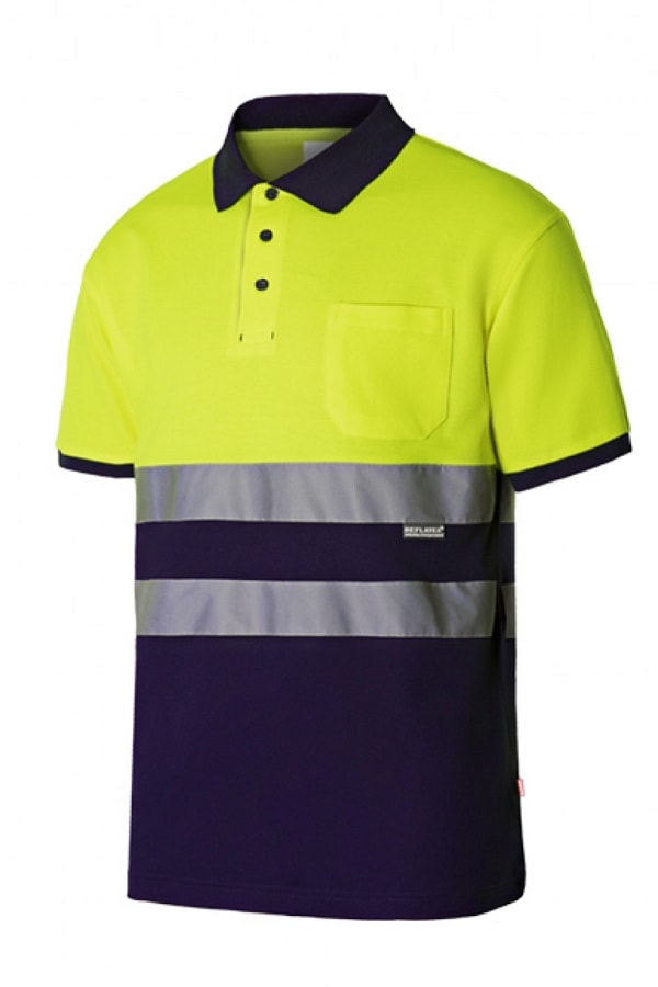 Polo alta visibilità Bicolor Cotone Maniche Corte