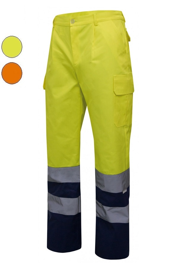 Pantaloni Bicolore multitasche alta visibilità