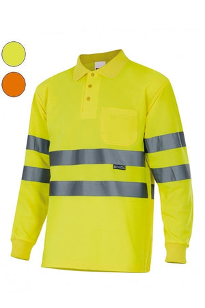 Polo alta visibilità Polyestere Maniche Lunghe