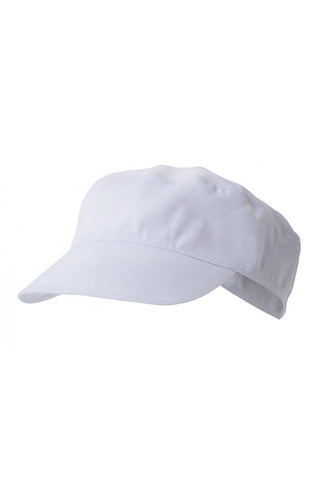 Cappellino di tessuto bianco con visiera