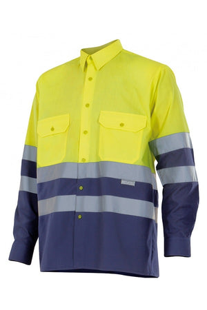 Camicia Alta visibilità Maniche Lunghe Bicolor