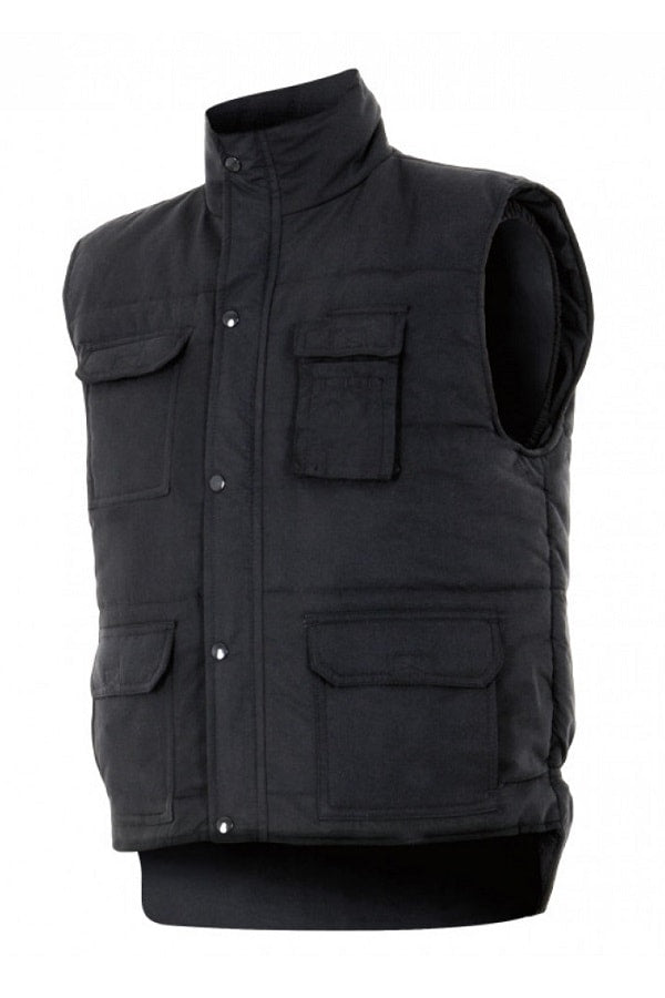 Gilet trapuntato multitasche nero