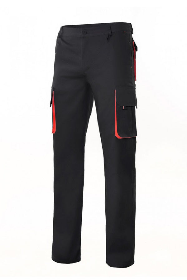 Pantaloni Neri multitasche nero rosso