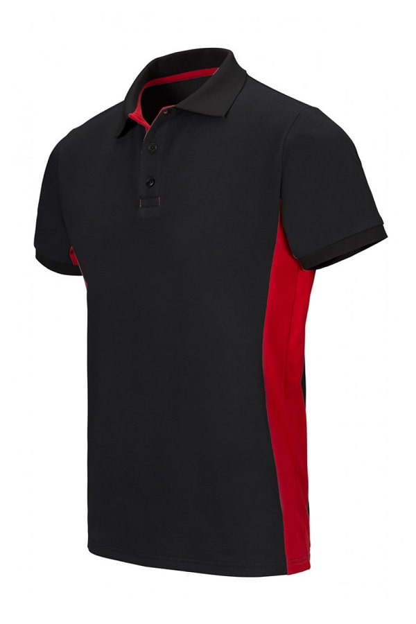 Polo Nera bicolor unisex a maniche corte
