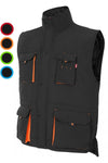 Gilet trapuntato bicolore multitasche Nero