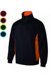 Felpa Nera bicolore con Zip collo